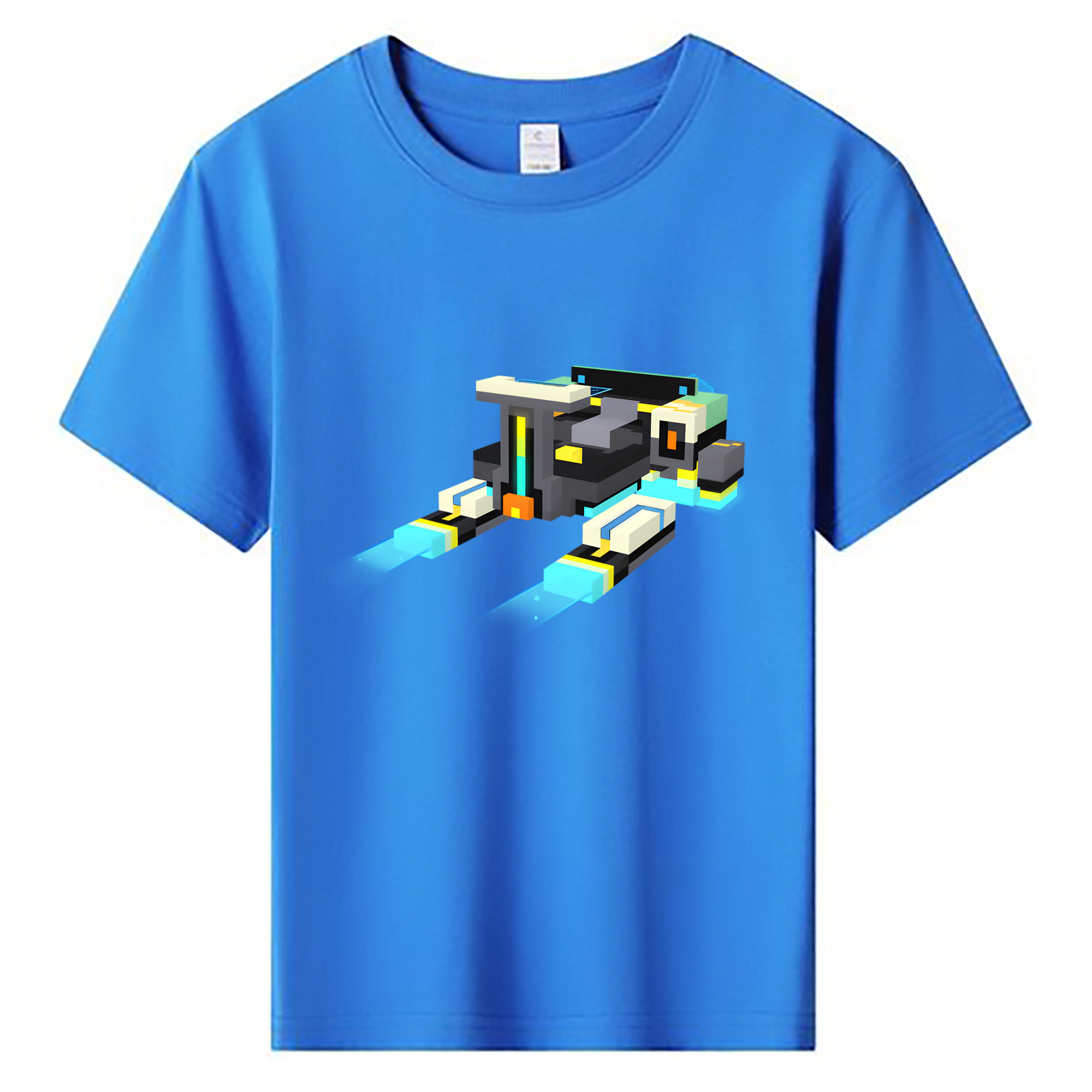 （画像用） マインクラフト ブロックの世界 Minecraft MC Block world 綿100％キッズTシャツ（フロントプリント）